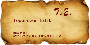 Toperczer Edit névjegykártya