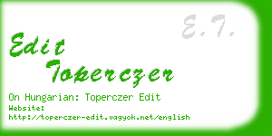 edit toperczer business card